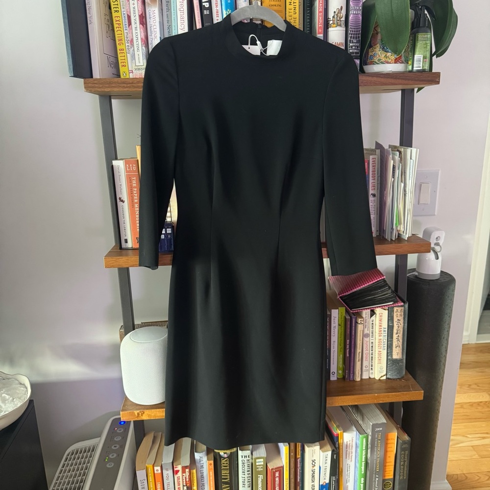 Hugo Boss black mock neck Elegant midi Dress